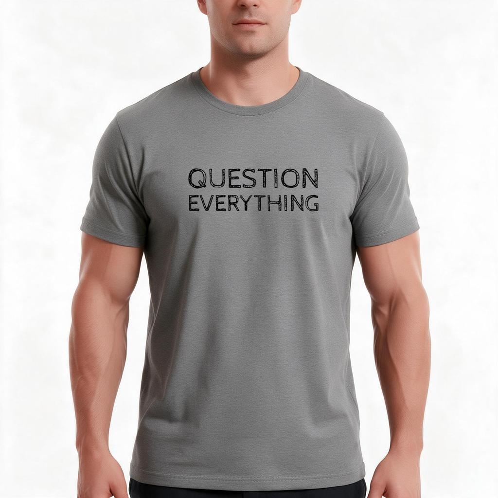 Question Everything Tshirt Summer Casual Cotton Tee Oversized Streetwear Tops Vintage Graphic Print Loose Fit Short Sleeve