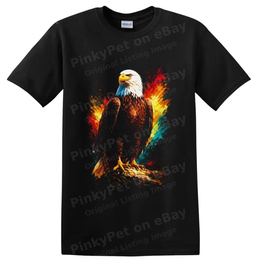 Bald Eagle T Shirt Bold Color Splash Bird of Prey Wildlife Nature Art Tee Gift