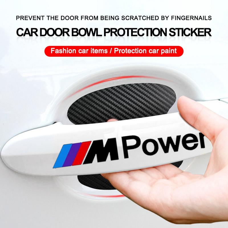 Car Door Sticker Carbon Fiber Scratches Auto Handle Protection Film For BMW M E34 E36 E60 E90 E46 E39 E70 F10 F20 F30 X5 X6 X1 M3 M5 M6 E71 F01 F87
