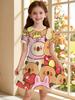 Dress for Girls Fashion Capybara Children Clothes Summer Girls Clothes Comfortable Princess Dresses Trendy Cartoon Girl Dresses