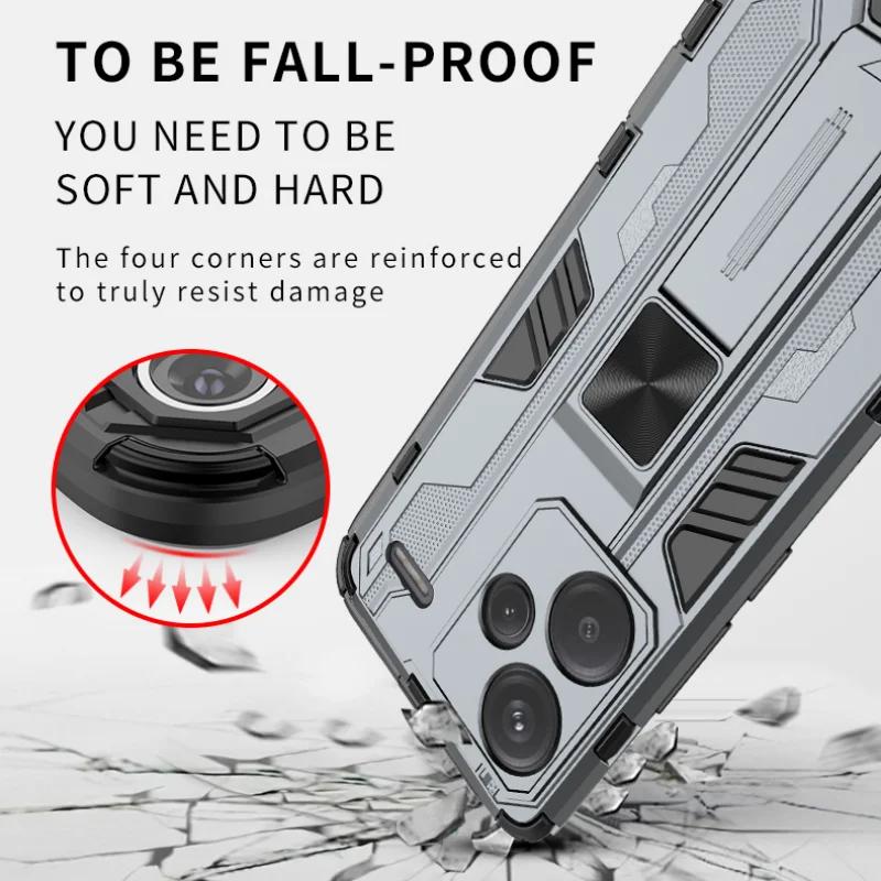 Регулируемый защитный чехол с подставкой для Xiaomi Poco F6 Pro 5G F5 X6 X5 M6 Pro, чехол с магнитным держателем, чехол Fundas Capa