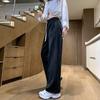 Женские повседневные спортивные штаны в стиле ретро больших размеров, весенне-осенние широкие брюки с высокой талией, прямые брюки, драпированные брюки