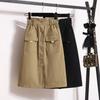2025 New Summer Buttons Skirt Women Loose Casual Black Skirt