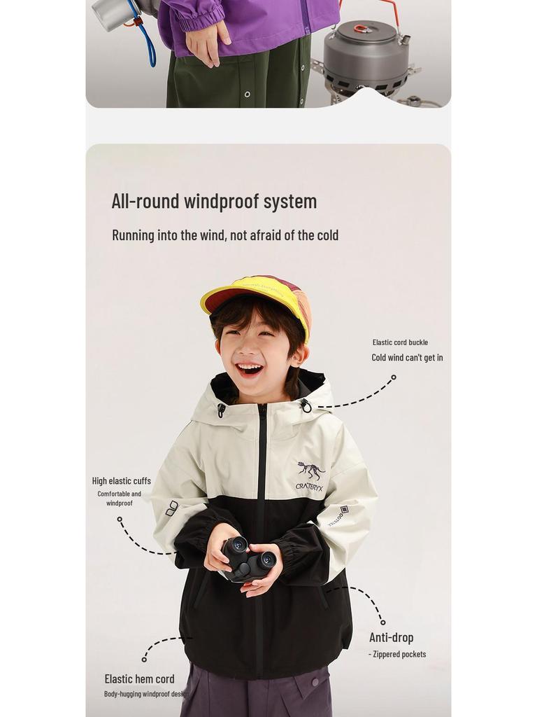 Autumn 2025 Boys' Fairy Tale Windbreaker: Waterproof, Windproof Outdoor Jacket for Kids