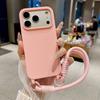 Силиконовый защитный чехол для телефона конфетного цвета для 17 Pro Max 16 Pro Max Ударопрочный мягкий чехол с модным коротким шнурком