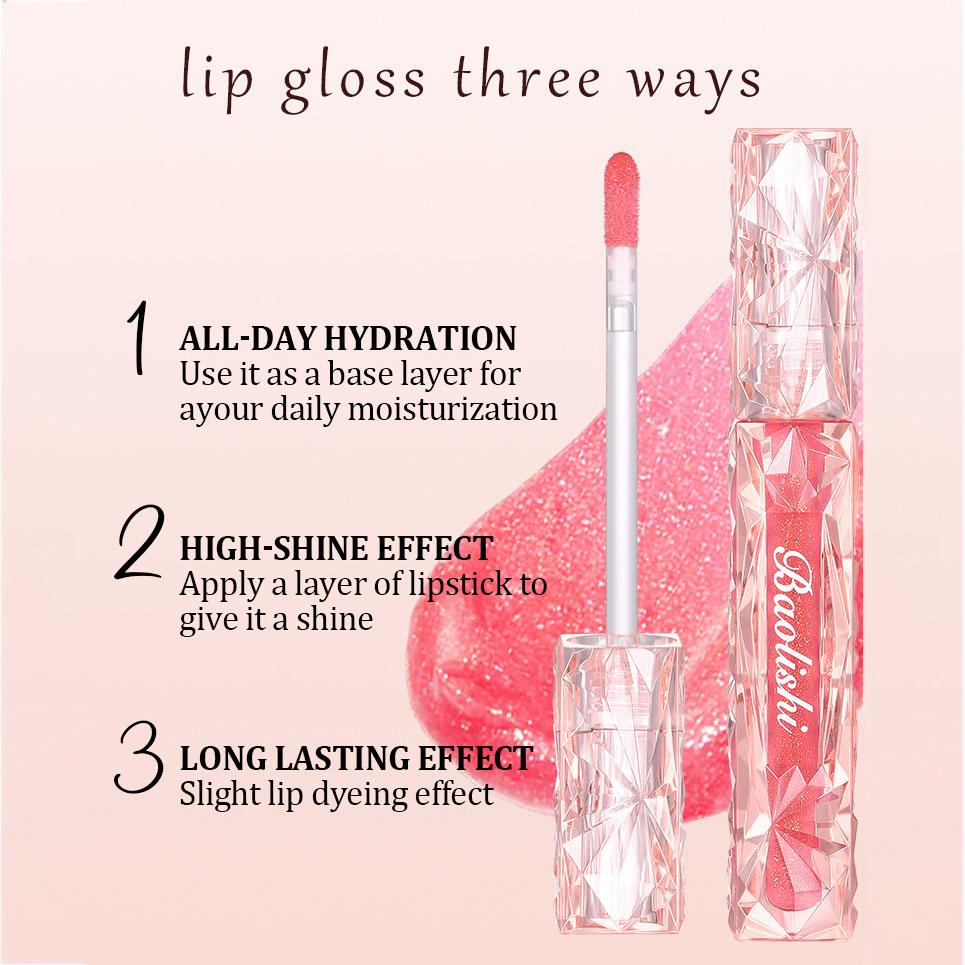 Блестящий блеск для губ Mirror Water Gloss Lip Glaze Antistick Cup Waterproof Pearlescent Увлажняющий бальзам для губ