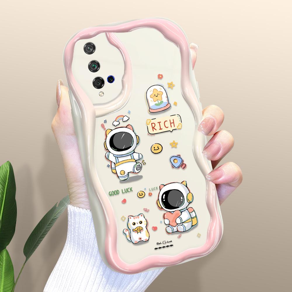 Cute Cartoon Pattern Cream Texture Casing Wavy Edge Soft Silicone Cover Phone Case for Huawei Honor Infinix Tecno iPhone