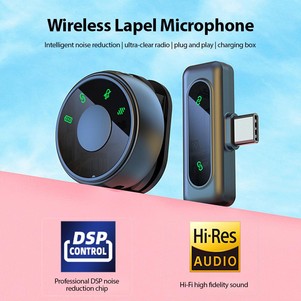Беспроводной петличный микрофон двойной микрофон на клипсе микрофоны Plug and Play шумоподавление приемник Type-C с разъемом