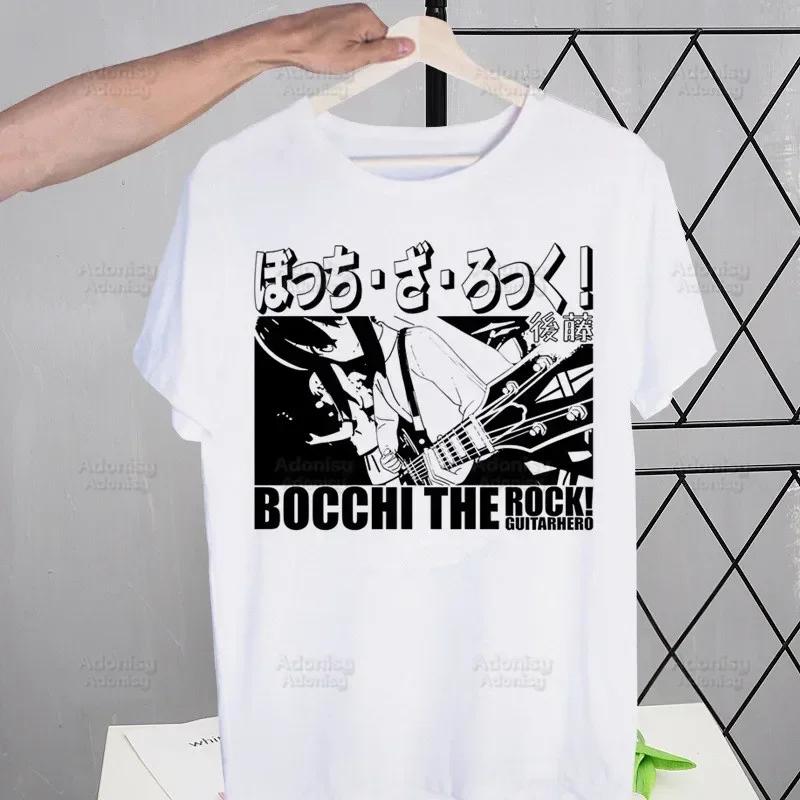 Футболки Bocchi The Rock Летние Мужские/Женские Хип-Хоп Смешной Принт Футболка Kessoku Band Футболки Hitori Gotou с Коротким Рукавом