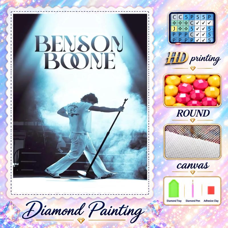 Benson Boone Diamond Painting Kit 5D Full Drill DIY Diamond Mosaic Wall Art Home Decor