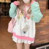 Y2k Harajuku Kawaii милая толстовка для женщин японская мода лоскутное толстовка с рисунком и принтом в консервативном стиле женская новинка