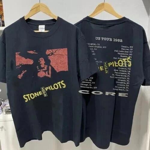 Stone Temple Pilots Tour 1992 Band 2 Side Black Unisex Mens Kids T Shirt Reprint S-5XL