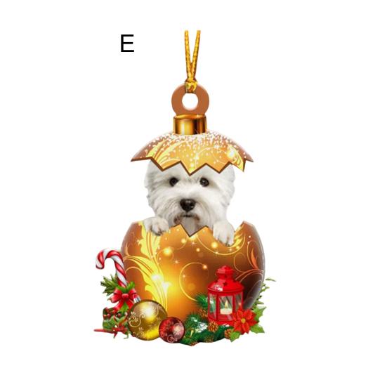 Подвеска для автомобиля в виде собаки, 2D, плоский акриловый орнамент, украшение для салона автомобиля, рождественская елка, подарок