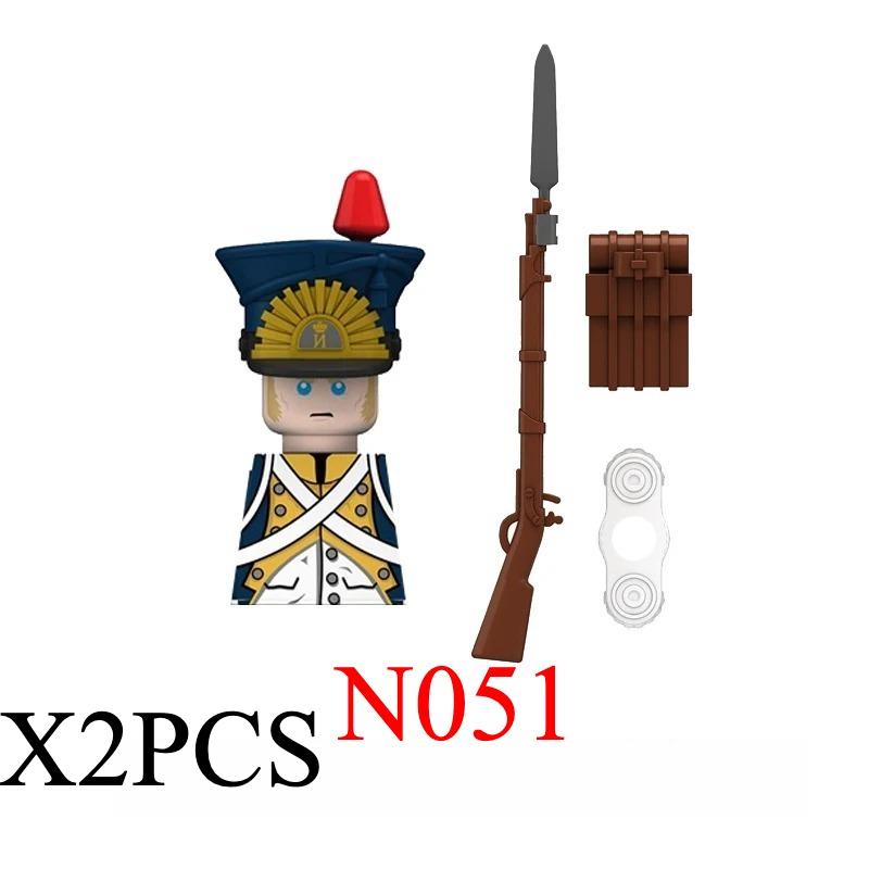 Средневековые солдаты Наполеоновских войн Фигурки Военные MOC Строительные блоки Рыцари Британские Французские Фузилеры Винтовки Оружие Детская игрушка B08