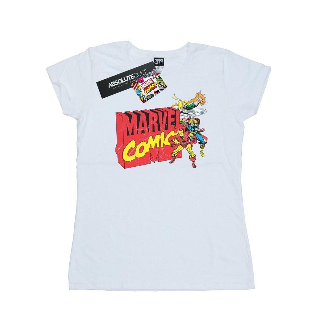Marvel Comics Womens/Ladies Vintage Logo Blast Cotton T-Shirt