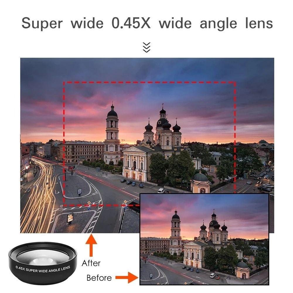 Universal Accessories 0.45x 49uv 37mm Super Wide-Angle + Macro HD Lens Mobile Phone Lens Lens Clip