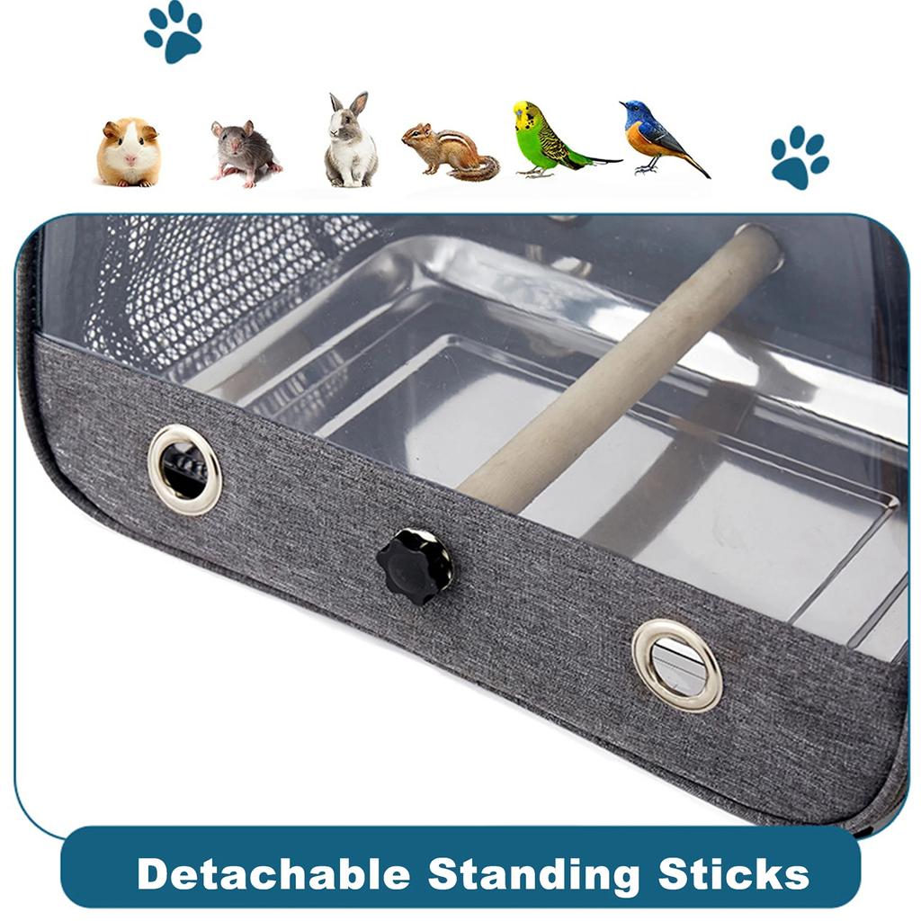 Портативный дорожный переносной переносной рюкзак для птиц с насестом для клетки для птиц, сумка-переноска для попугаев с подставкой-палкой