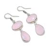 Pink Chalcedony Gemstone Handmade 925 Sterling Silver Jewelry Earring 1.89" GK-6219
