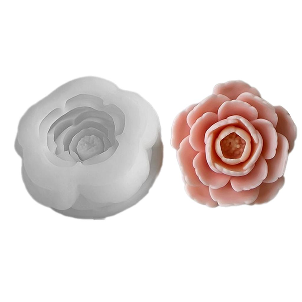 Силиконовая форма для свечи Камелия DIY Инструмент для изготовления ароматерапевтических свечей 3D форма для цветов из смолы Гипсовые смоляные украшения Ремесло