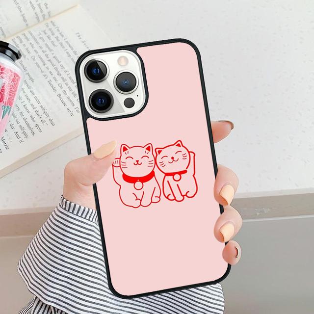 Милый кот-талисман чехол для телефона для iPhone 17 Air 16 15 14 Plus apple 16 11 12 13 Pro Max coque