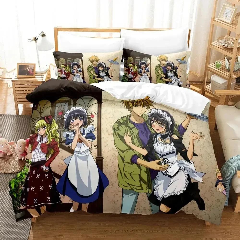 Аниме Kaichou wa Maid-sama Усуи Такуми Мисаки Комплект постельного белья с принтом Наволочка Постельное мягкое пододеяльник Размер Queen Super King