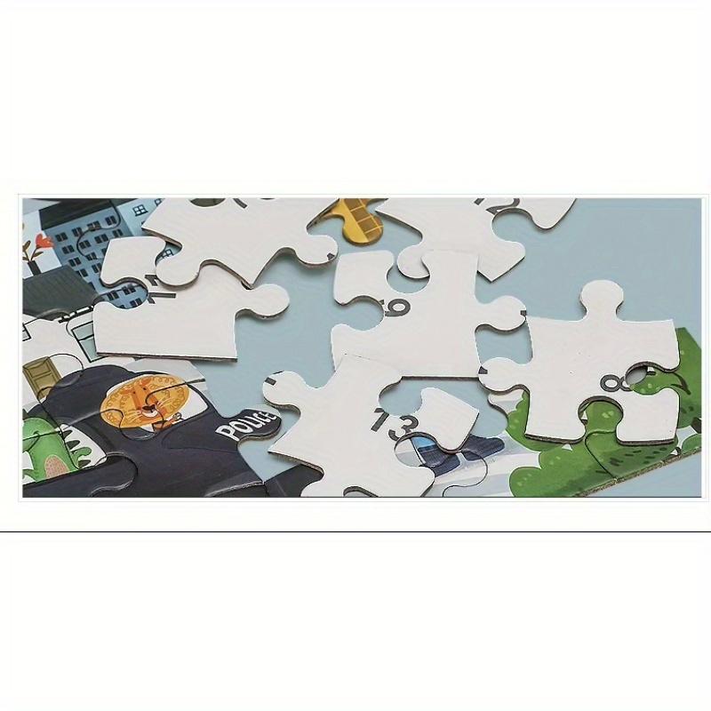 Kids Educational Puzzle Toy Car 2D Flat, Interactive Learning Toy with Police Officer Firefighter Characters, Durable ABS Resin,Car Toy,Playful Design