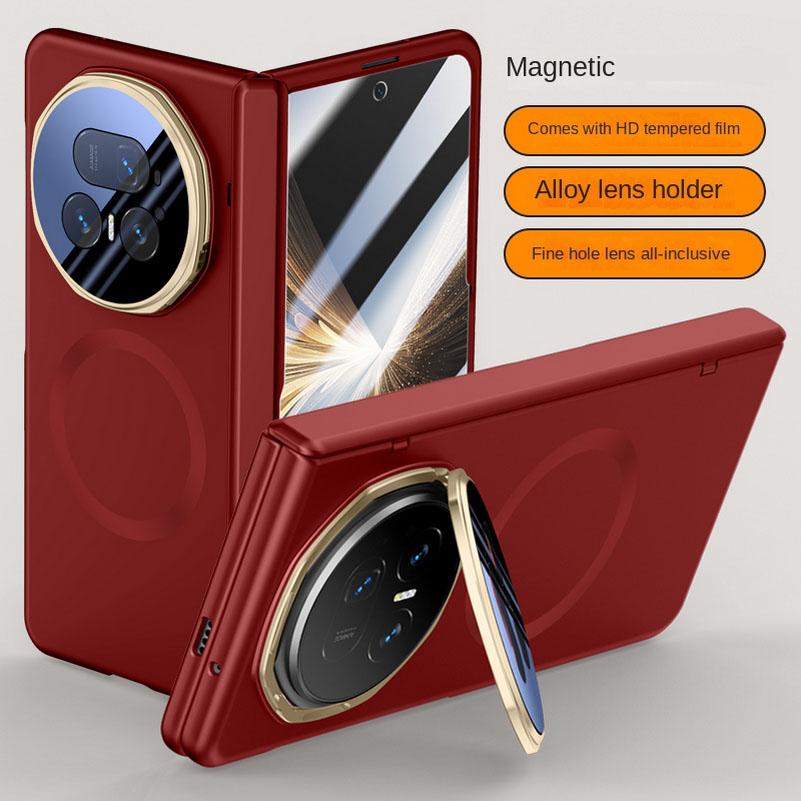 Built-in Magsafe Magnetic With Tempered Glass Film Protect Case For Honor Magic V5 Hinge Protection Cover