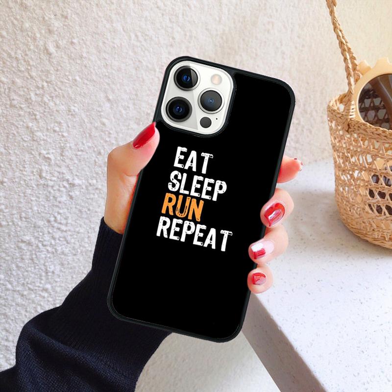 EAT SLEEP RUN REPEAT Phone Case for iPhone 17 Air 16 PRO MAX 15 14 PLUS 12 11 13 Back Cover Fundas Shell coque