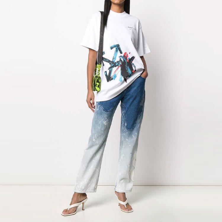 OFF WHITE Весна/Лето 20 Футболки Женские С круглым вырезом Умеренный прямой крой OWAA072R20H841280130