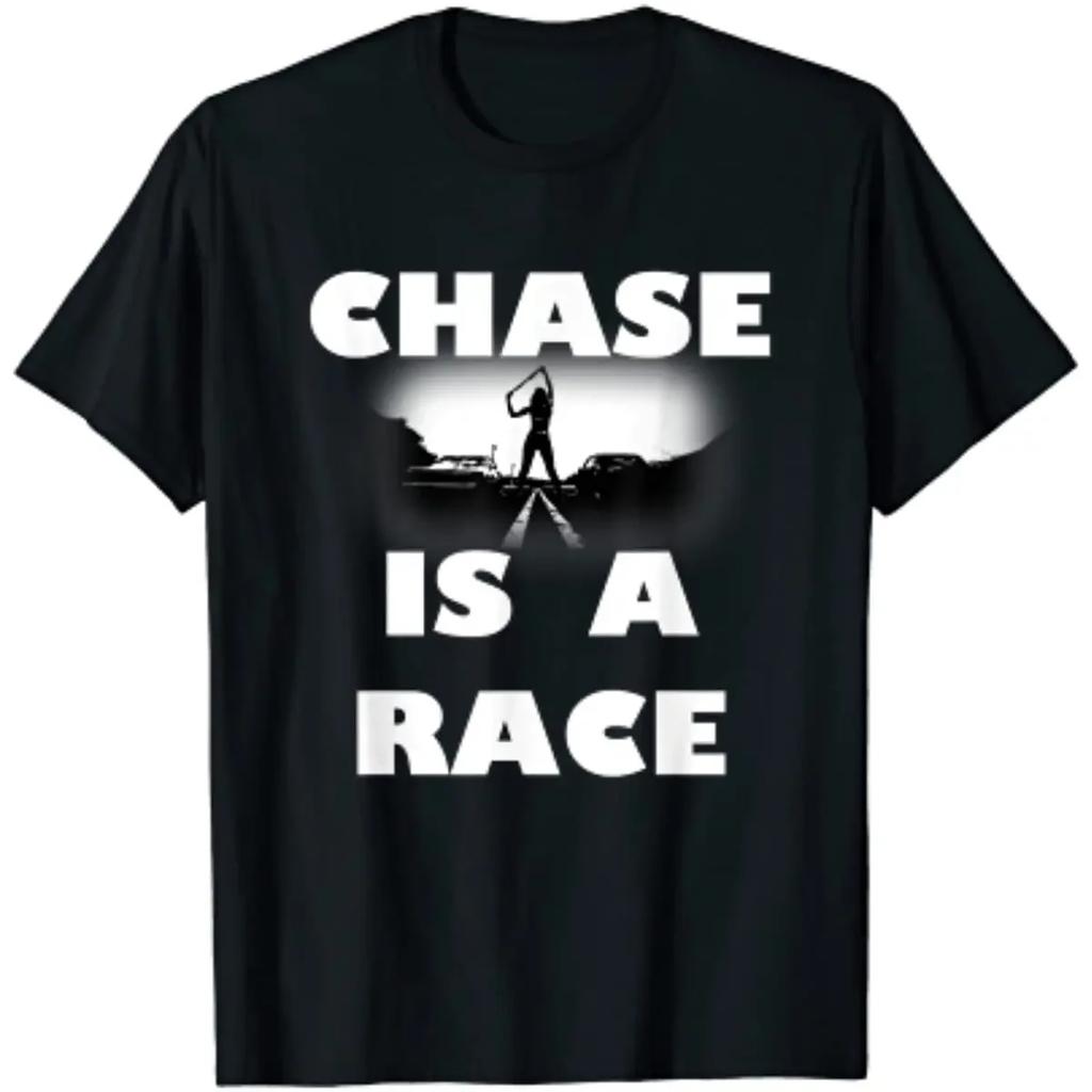 Футболка "Chase Is A Race Street Racing Car" для автолюбителей Повседневная Хлопок Ежедневная Четыре Сезона Футболки Одежда Хентай Унисекс