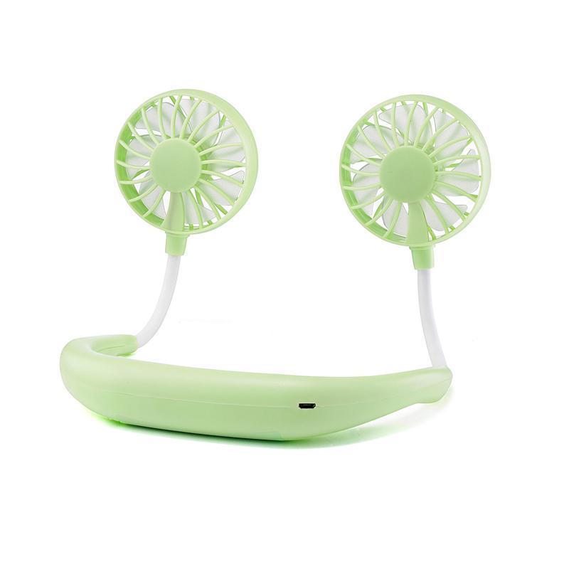 Портативный двойной вентилятор для шеи, USB перезаряжаемый небольшой офисный вентилятор, спортивный вентилятор для шеи на открытом воздухе