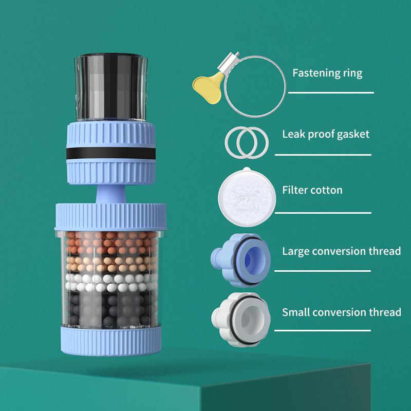 6-слойный фильтр для воды, очиститель крана, вращение на 360°, универсальный аэратор для крана, насадка-смеситель, барботер для кухни и ванной комнаты