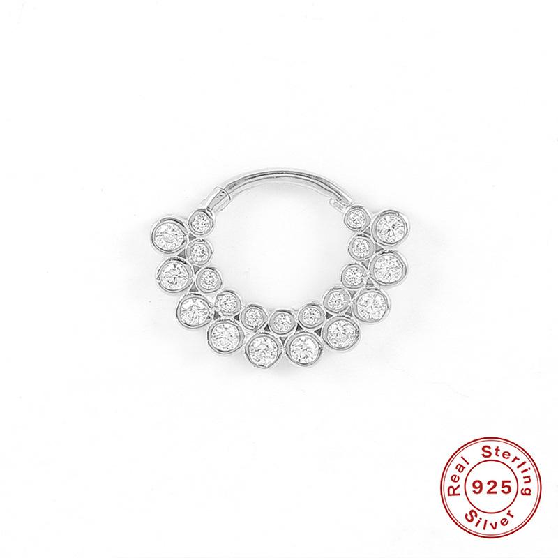 Серьги-гвоздики для пирсинга хряща в носу S925 пробы