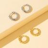 Stylish Geometric Alloy Earrings For Women Chic Simple Hoop Design