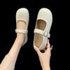 Cute Mary Jane Soft Leather Single Shoes Women's 2025 New French Gentle Pink Small Leather Shoes Shallow Mouth Soft Sole Doll Shoes