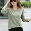 Women's Spring and Autumn Thin Size Plus Size Long Sleeve T-shirt Slim Fit and Look Thin Casual Bottom Shirt Top