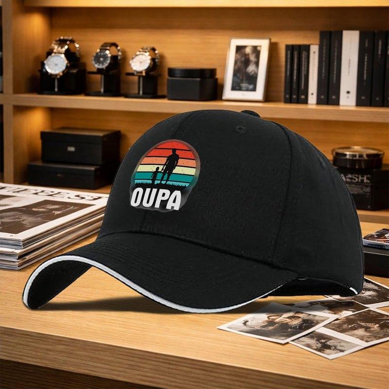 Oupa Grandparentgrandchild Adjustable Sandwich Baseball Cap Trendy Printed Unisex Outdoor Hat For Fishing Golf Camping