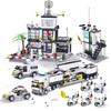 Police Station Car Truck Educational Building Blocks Bricks With City Policeman Figures Toys for Children Kids Gift Blocks