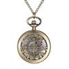 Pocket Watch Antique Skeleton with Lid Necklace Analog Display Pendant Clock Pocket Watch Waterproof Bronze Retro Fashion Accessory Men's Women's