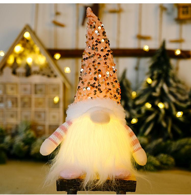Рождественский гном кукла эльф 30 см светодиодные рождественские украшения украшения для дома 2024 новогодний подарок детям