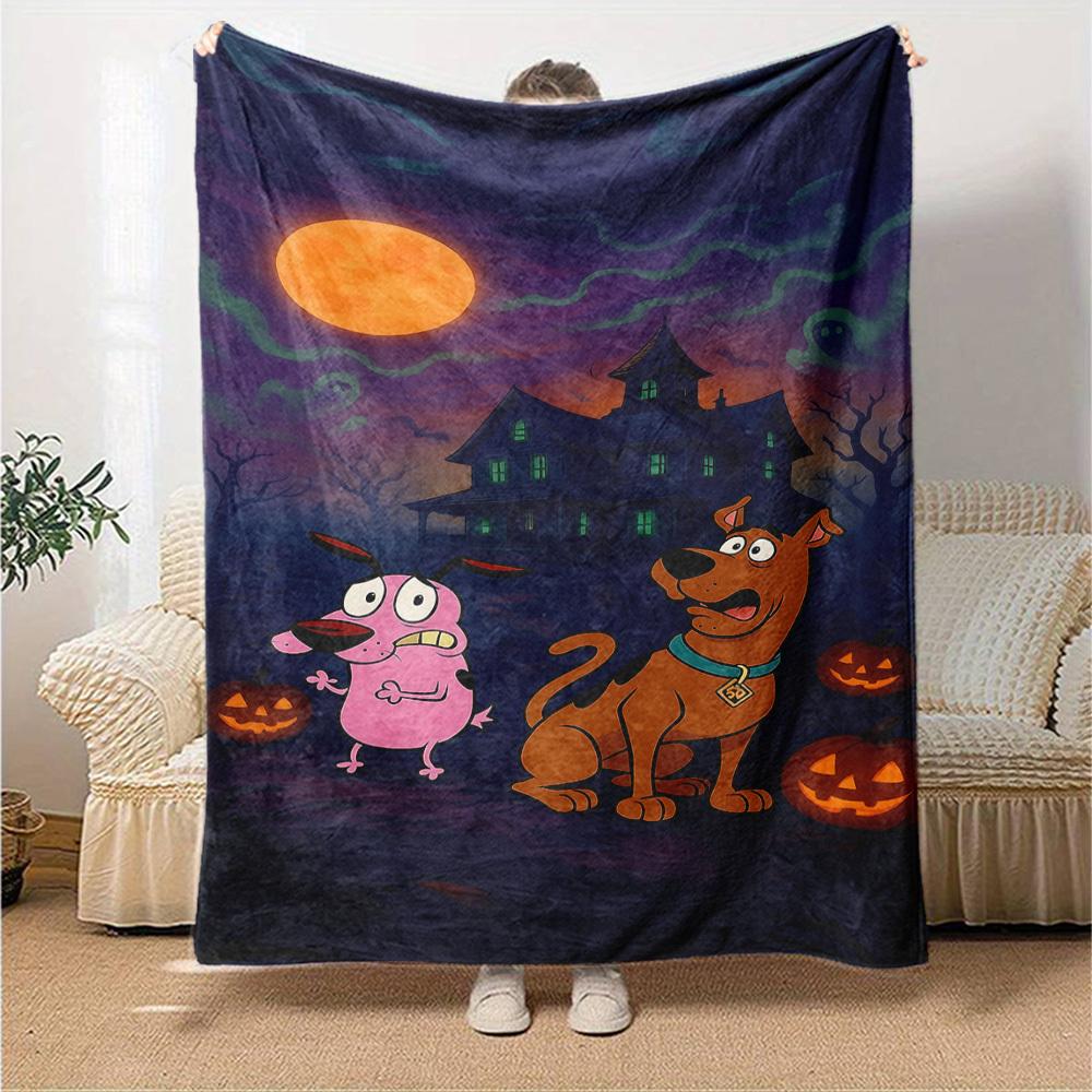 1 шт. Плед Scooby Doo на Хэллоуин, мягкий, теплый, для сна, для дивана, кресла, офиса, кровати, кемпинга, путешествий, удобный