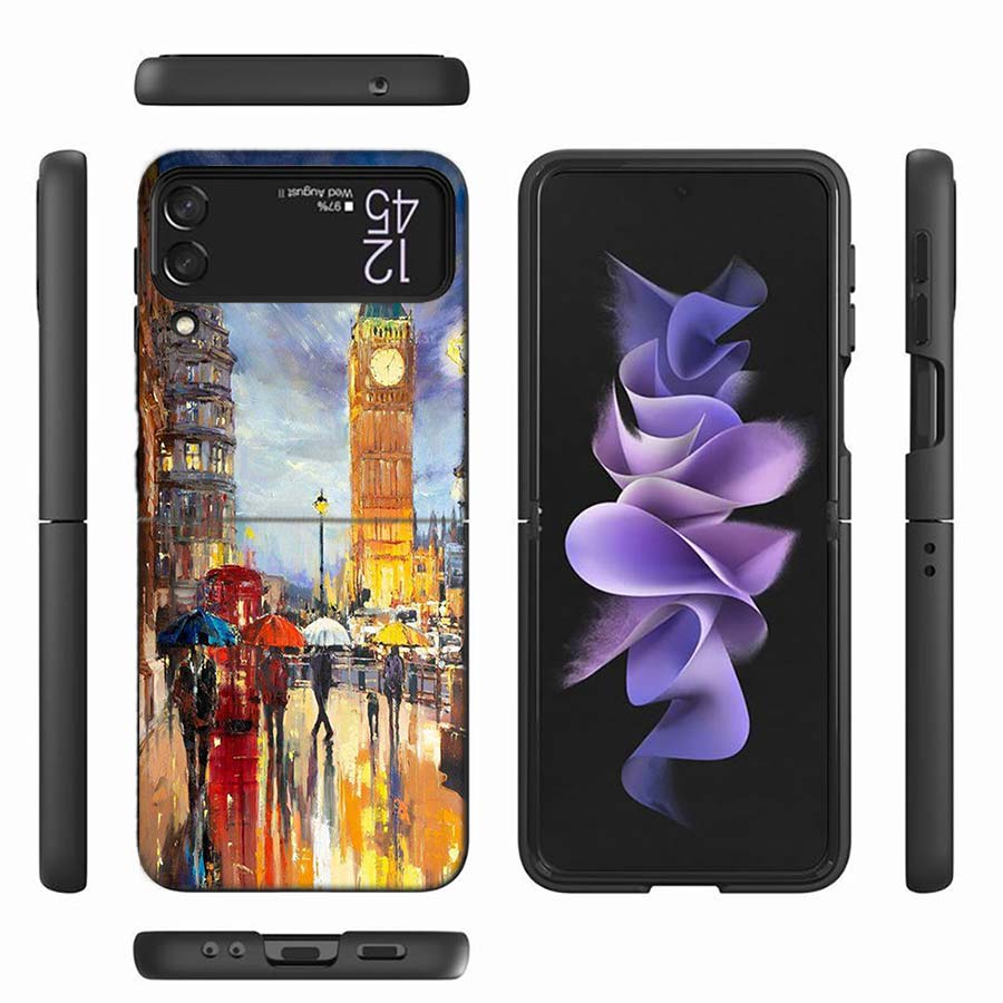 Художник Лондон Картина Масляная Картина Чехол для Телефона Для Samsung Z Flip 6 7 5G Z Flip 5 Galaxy Z Flip 3 4 5G ZFlip Ударопрочный Жесткий Чехол