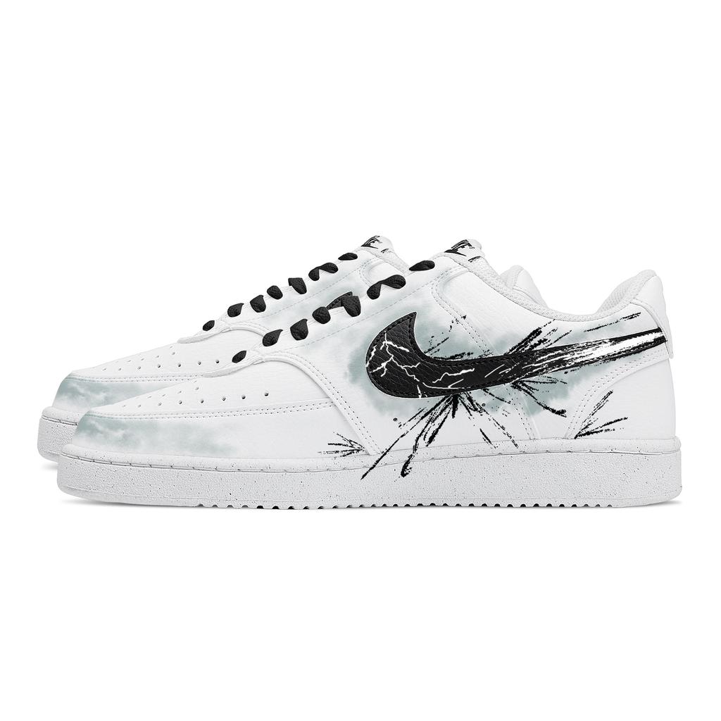 Nike Кроссовки для скейтборда Court Vision 1 Мужские Низкие Белый/Черный/Зеленый DH2987-101(Команда773--)