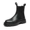 Men's Chelsea Style Black Boots Winter High Top Leather Ankle Boots Plus Fleece Motorcycles Boots Buty Do Kostki C1175