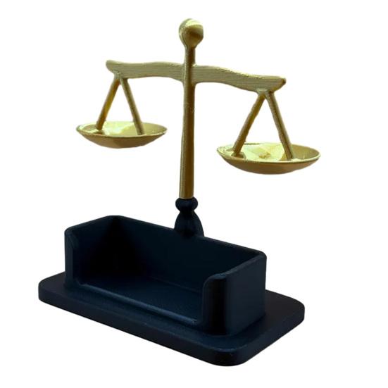Подставка для визиток Весы правосудия Подставка для карточек Практичный декоративный настольный органайзер для юридического офиса и профессионального использования