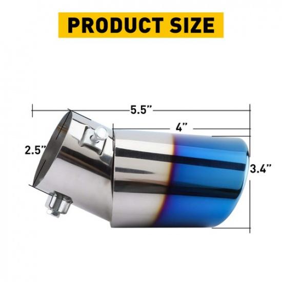 Auto Pipe Car Exhaust Tip Tail Muffler Stainless Steel Replacement Accessories D