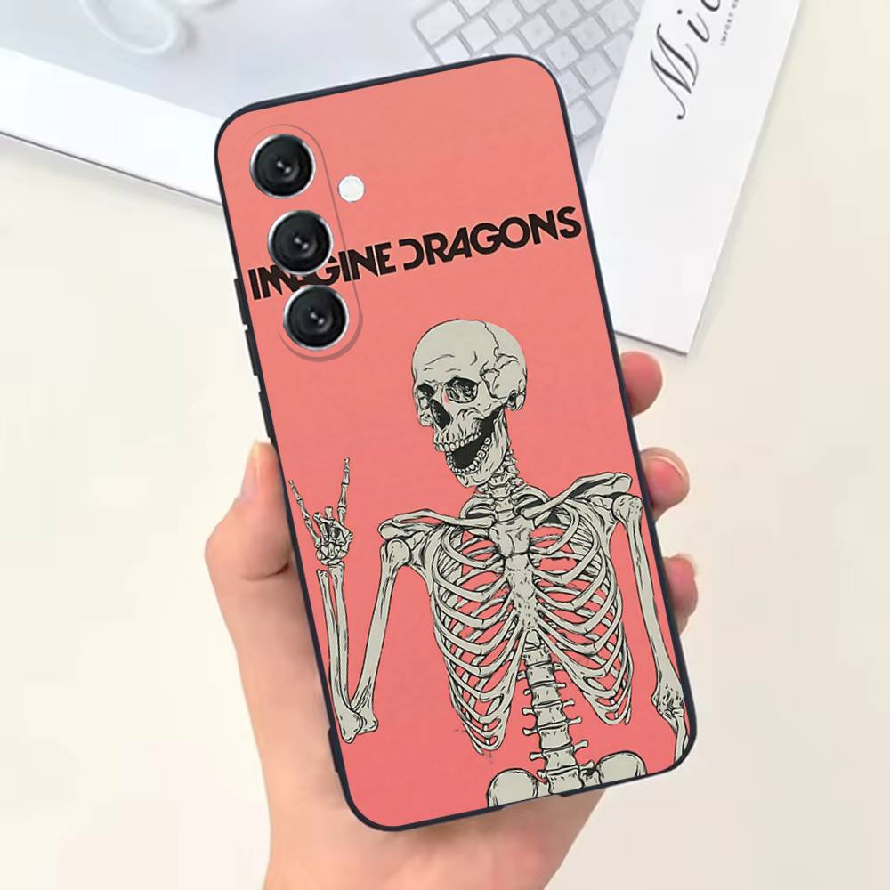 Чехол для телефона из резинок Loom Band Imagine Dragons для Samsung Galaxy A13, A21s, A22, A31, A32, A52, A53, A71, A80, Мягкий черный корпус