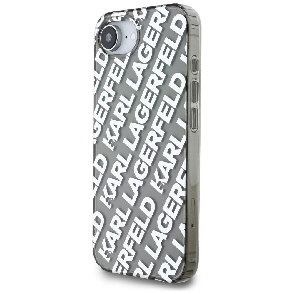 Etui do iPhone 16e Karl Lagerfeld Repeat Logo Srebrny