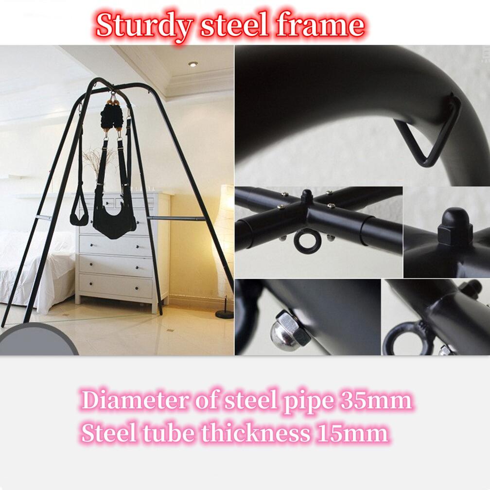 VaHppy Качели + подставка, секс-мебель, 1,97*1,66 м, 16,5 кг, нержавеющая сталь, прочная, для нескольких сексуальных позиций, секс-качели, полка SM, БДСМ