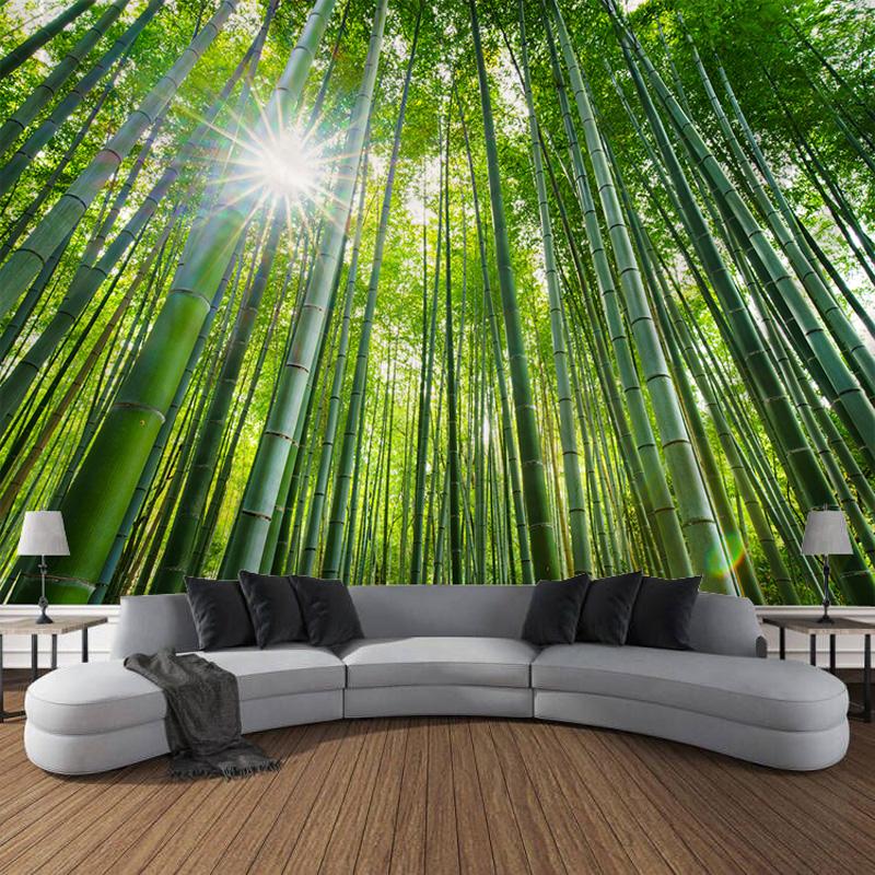 Бамбуковый пейзаж, настенный гобелен, художественное украшение, шторы, подвесные украшения для дома, спальни, гостиной